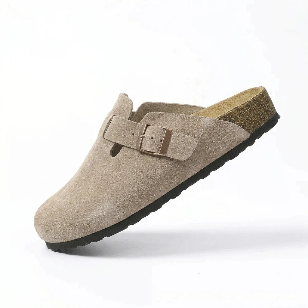 New fashionable closed-toe mid-length cork sandals for men and women, perfect for summer, outdoor beach, and casual wear. - Variation 1