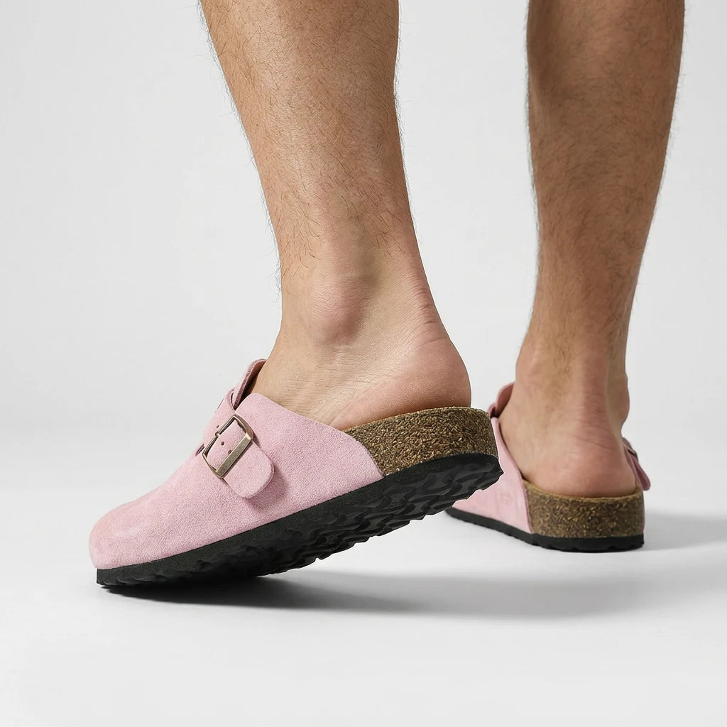 New fashionable closed-toe mid-length cork sandals for men and women, perfect for summer, outdoor beach, and casual wear. - Variation 3